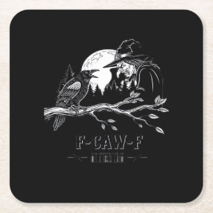 Dessous-de-verre Carré En Papier F-Caw-F Corbeau Sorcière Halloween F-Caw-F