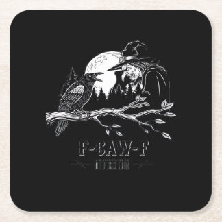 Dessous-de-verre Carré En Papier F-Caw-F Corbeau Sorcière Halloween F-Caw-F