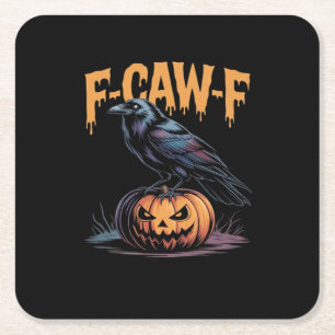 Dessous-de-verre Carré En Papier F-Caw-F Halloween Corbeau Jack-O-Lantern Saisons S