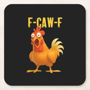 Dessous-de-verre Carré En Papier F Caw F Mème de poulet drôle Style moderne tendanc
