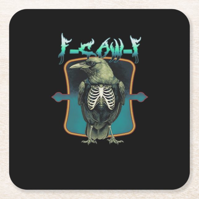 Dessous-de-verre Carré En Papier F-Caw-F Minimal Design (Devant)