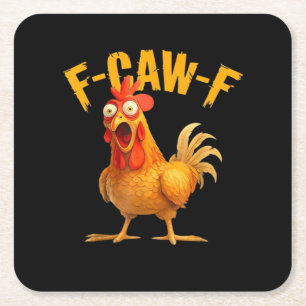 Dessous-de-verre Carré En Papier F-Caw-F Poulet Classique Style Rétro