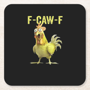 Dessous-de-verre Carré En Papier F-Caw-F Poulet Drôle Classique Créatif Décontracté