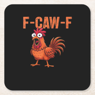 Dessous-de-verre Carré En Papier F Caw F Poulet Drôle Classique Style Moderne Tenda