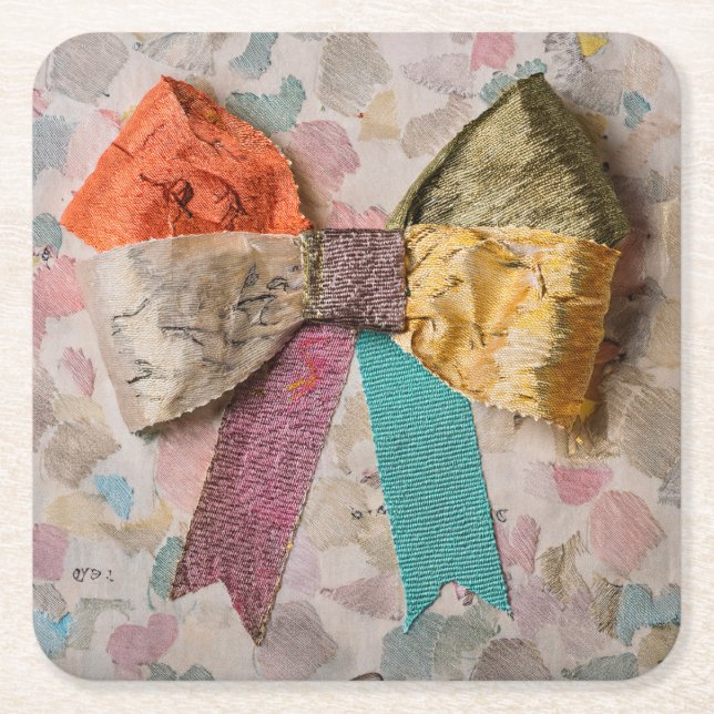 Dessous-de-verre Carré En Papier Fabric Bow Coaster (Devant)
