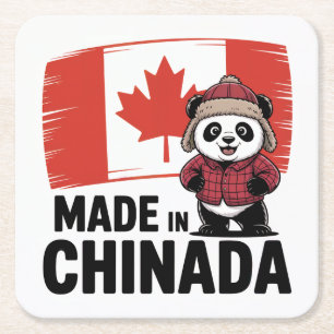Dessous-de-verre Carré En Papier Fabriqué en Chinada Panda - Chinois Canadien