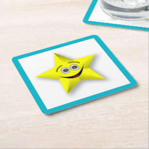 DESSOUS-DE-VERRE CARRÉ EN PAPIER FACE STAR