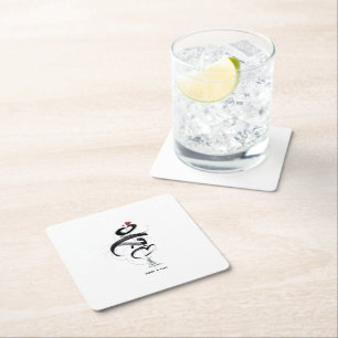 Dessous-de-verre Carré En Papier Faire-part de mariage minimaliste Japandi MAHABAH