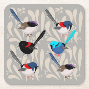 Dessous-de-verre Carré En Papier Fairy Wrens