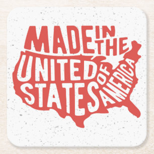 Dessous-de-verre Carré En Papier Fait dans la typographie des Etats-Unis d'Amériqu