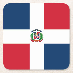 Dessous-de-verre Carré En Papier Fanion: République dominicaine