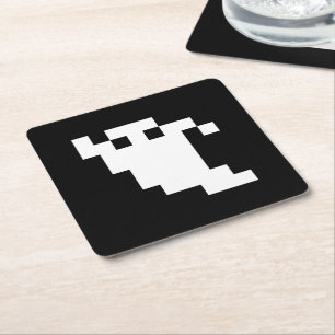 Dessous-de-verre Carré En Papier Fantôme à 8 bits pour pixels