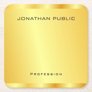 Dessous-de-verre Carré En Papier Faux Gold Personnalisé Modèle élégant