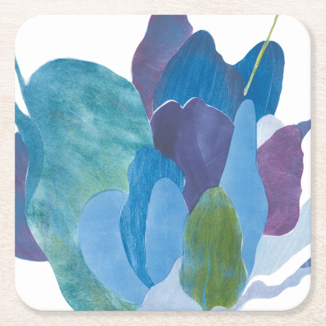 Dessous-de-verre Carré En Papier Faux Indigo I (Devant)