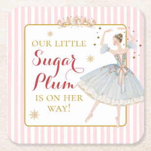 Dessous-de-verre Carré En Papier Fée Dragée Casse-Noisette Baby Shower d'Hiver