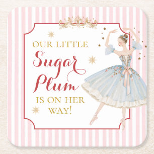 Dessous-de-verre Carré En Papier Fée Dragée Casse-Noisette Baby Shower d'Hiver