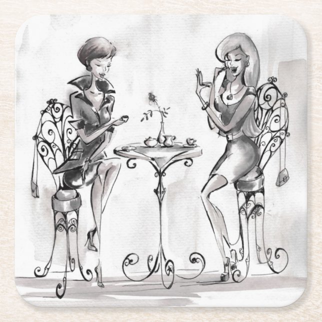 Dessous-de-verre Carré En Papier Femmes (Devant)