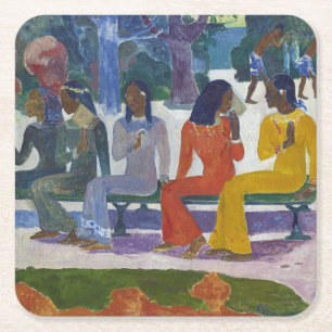 Dessous-de-verre Carré En Papier Femmes tahitiennes, Gauguin