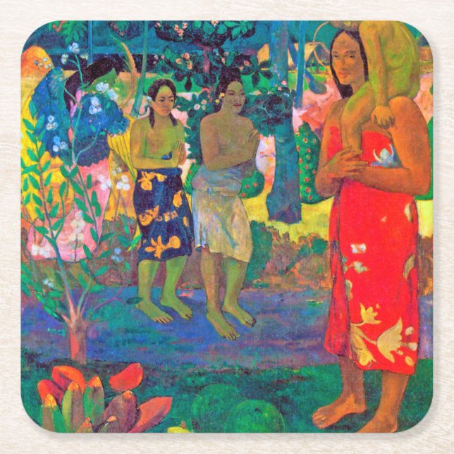 Dessous-de-verre Carré En Papier Femmes tahitiennes, Gauguin (Devant)