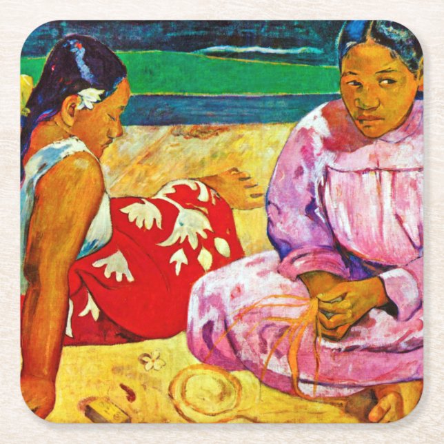 Dessous-de-verre Carré En Papier Femmes tahitiennes, Gauguin (Devant)