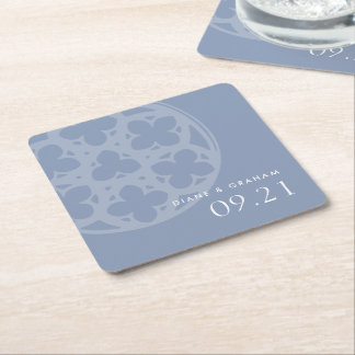 Dessous-de-verre Carré En Papier Fenêtre gothique classique élégante Forever Blue M