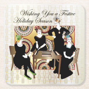 Dessous-de-verre Carré En Papier Festival Mah Jongg