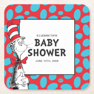 Dessous-de-verre Carré En Papier Fête bébé Chapeau Cat du Dr Seuss