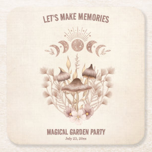 Dessous-de-verre Carré En Papier Fête céleste de la phase de la lune magique d'anni