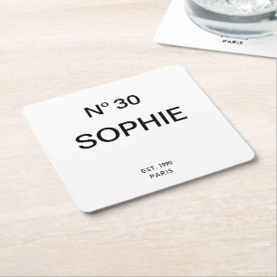 Dessous-de-verre Carré En Papier Fête d'anniversaire chic française n° 30