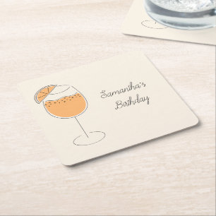 Dessous-de-verre Carré En Papier Fête d'anniversaire cocktail Spritz pétillant