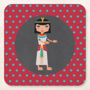 Dessous-de-verre Carré En Papier Fête d'anniversaire des enfants danse de pharaon é