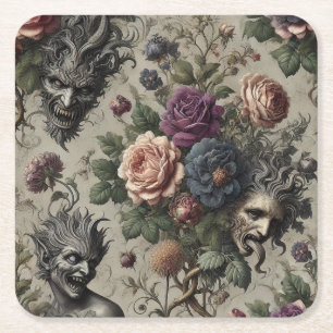Dessous-de-verre Carré En Papier Fête d'anniversaire - Gothique victorien Floral
