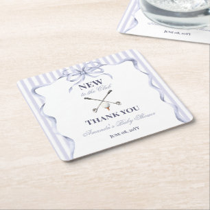 Dessous-de-verre Carré En Papier Fête de bébé garçon Vintage Blue Boy nouveau au cl