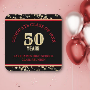 Dessous-de-verre Carré En Papier Fête de la 50ème Classe Réunion