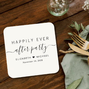 Dessous-de-verre Carré En Papier Fête de mariage crème pour la réception de mariage