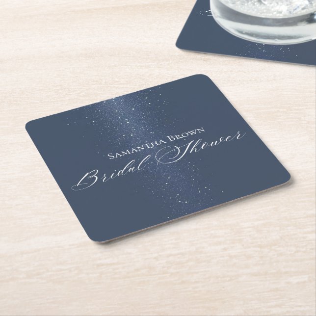 Dessous-de-verre Carré En Papier Fête de mariage Moon Stars & String Lights (Incliné)