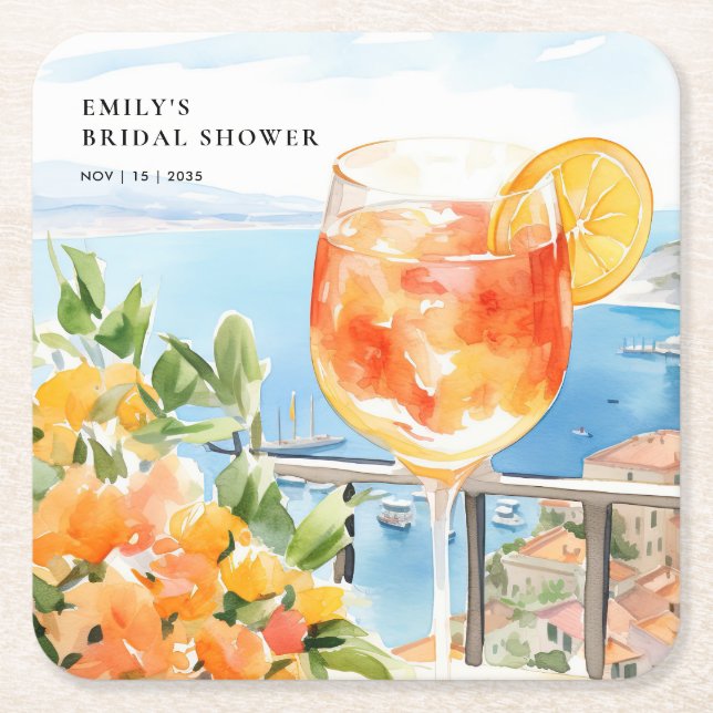 Dessous-de-verre Carré En Papier Fête des mariées Aperol Spritz Amalfi (Devant)