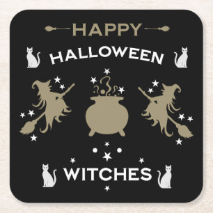 Dessous-de-verre Carré En Papier Fête d'Halloween pour sorcière adulte