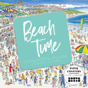 Dessous-de-verre Carré En Papier Fête du temps plage