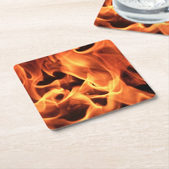 Dessous-de-verre Carré En Papier Feu (Incliné)