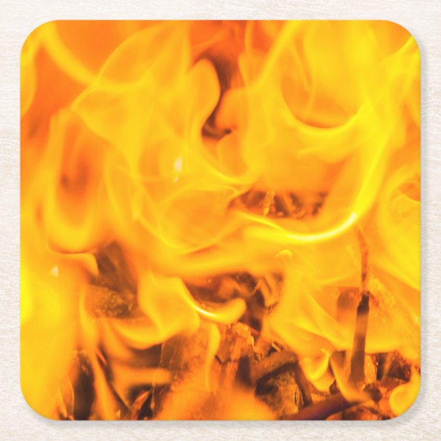 Dessous-de-verre Carré En Papier Feu et flammes (Devant)