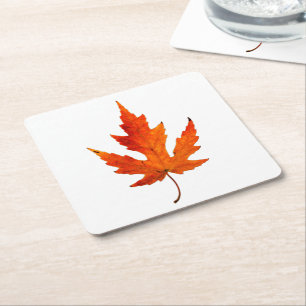 Dessous-de-verre Carré En Papier Feuille d'automne - Couleur d'automne - Dessous de