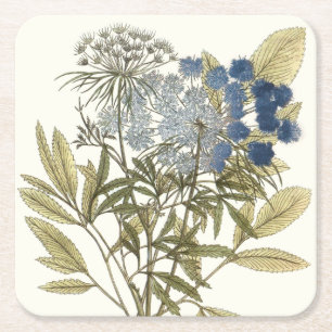 Dessous-de-verre Carré En Papier Feuille de dentelle - fleurs et verdure