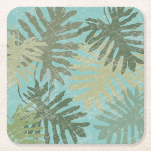 Dessous-de-verre Carré En Papier Feuille tropical fané