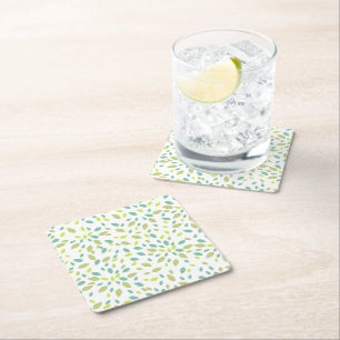 Dessous-de-verre Carré En Papier Feuilles (Vertes)