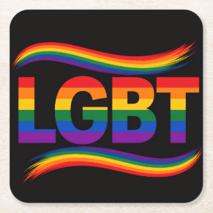 Dessous-de-verre Carré En Papier Fierté arc-en-ciel LGBT
