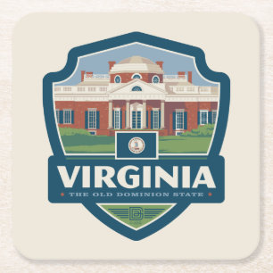 Dessous-de-verre Carré En Papier Fierté de l'État   Virginie