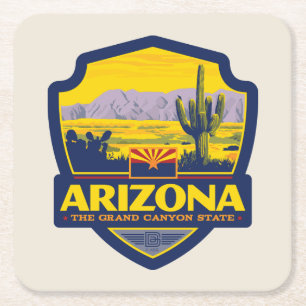 Dessous-de-verre Carré En Papier Fierté d'État Arizona 2
