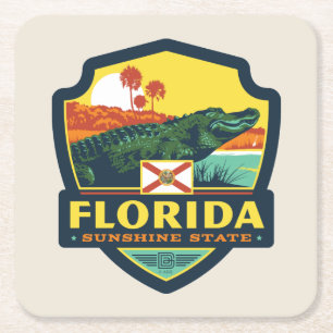 Dessous-de-verre Carré En Papier Fierté d'État Floride