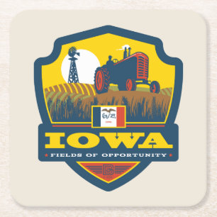 Dessous-de-verre Carré En Papier Fierté d'État Iowa